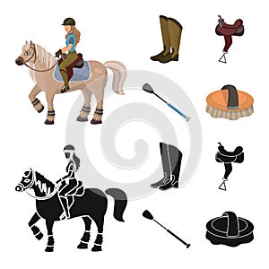 Vector illustration of equipment and riding logo. Collection of equipment and competition vector icon for stock.