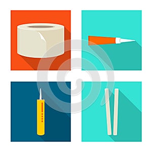 Vector illustration of equipment and stickies logo. equipment and fixing stock vector illustration.