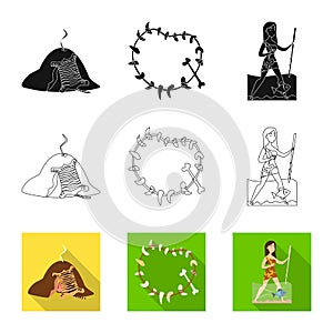 Vector illustration of evolution and prehistory icon. Set of evolution and development vector icon for stock.