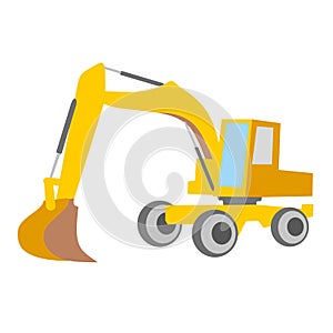 Vector illustration Excavator.