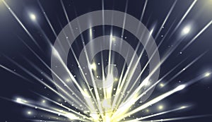 Vector illustration with the explosion and bright rays