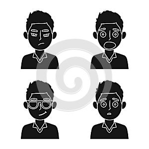 Vector illustration of face and boy logo. Set of face and young vector icon for stock.