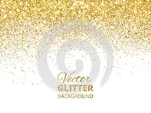 Vector illustration of falling glitter confetti, golden dust. Fe