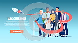 Vector illustration Family Vaccination concept
