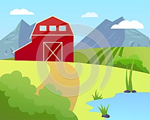 Vector illustration of a farm