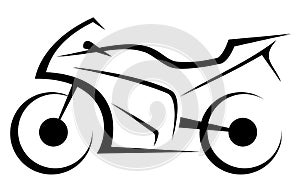 Vector illustration of a fast supersport motorcycle with a dynamic silhouette photo