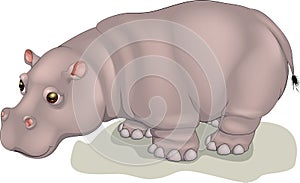Vector illustration fat hippo Behemoth In cartoon style photo