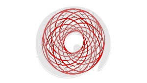 Abstract Red Geometric Wireframe Sphere