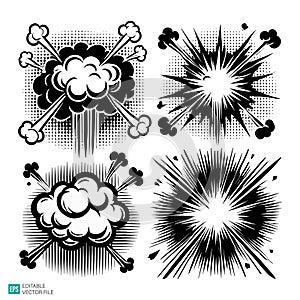 Comic Book Explosion and Burst Effects Set