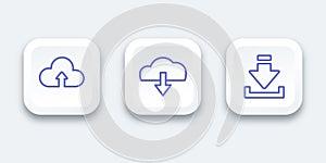 Cloud Upload and Download Icons Set