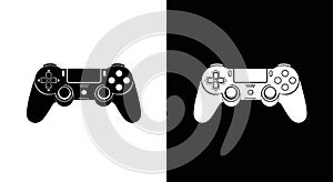 Gaming Controller Silhouette Icons - Black and White Contrast