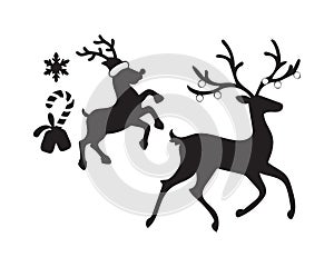 This is a vector image of some deer silhouettes