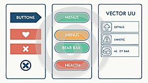 Vector UI button set, interface element designs vector design Generative AI