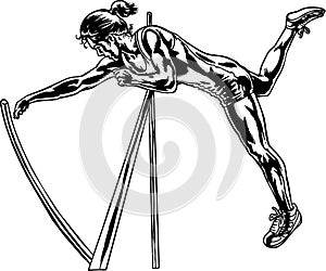 Pole Vaulter Vector Illustration