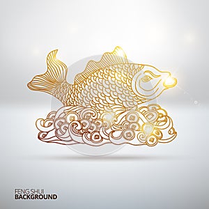 Vector illustration with Feng Shui fish