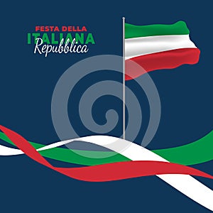 Vector illustration of Festa della Repubblica Italiana. Italian Republic Day