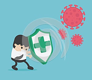 Vector illustration fight covid-19 corona virus