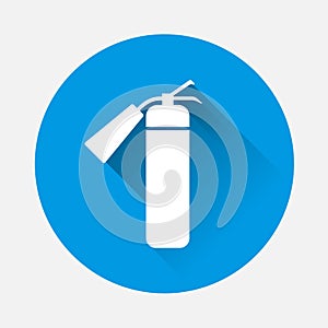 Vector illustration fire extinguisher on blue background. Flat i