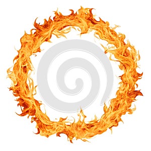 Fire flame circle vector isolated on white background