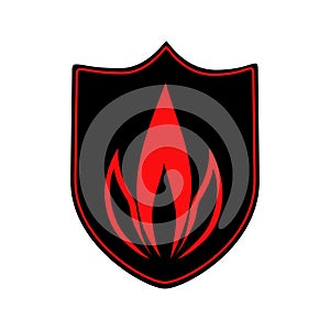 Illustration of a fire protection shied icon