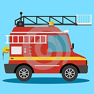 Vector illustration fire truck.  firemen auto emergency. Firemen vehicle - Vector