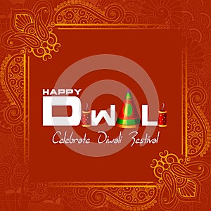Vector illustration of firecracker for Happy Diwali holiday background