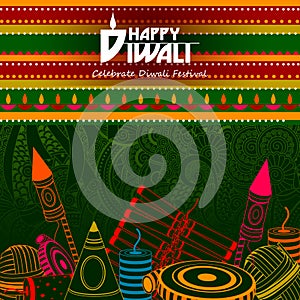 Vector illustration of firecracker for Happy Diwali holiday background