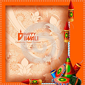 Vector illustration of firecracker for Happy Diwali holiday background