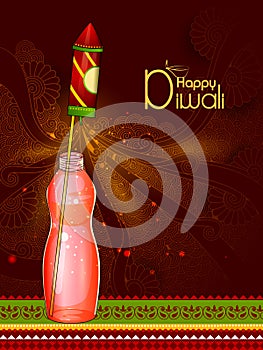 Vector illustration of firecracker for Happy Diwali holiday background