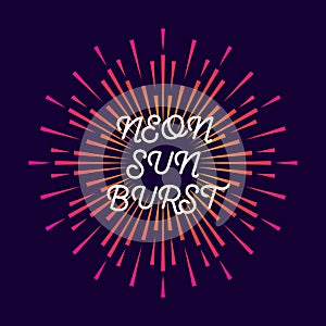 Vector Illustration firework explosion neon.