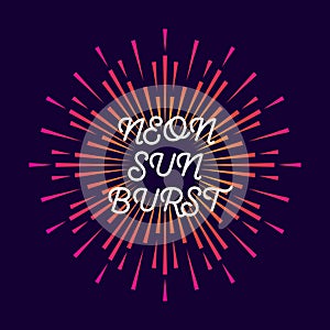 Vector Illustration firework explosion neon.