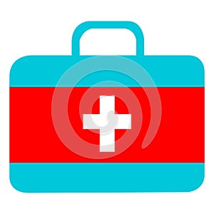 vector illustration of a first aid kit on white