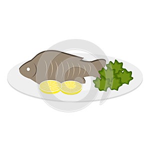 Vector Illustration of a fish dish