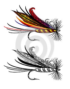 Vector illustration of fishing fly