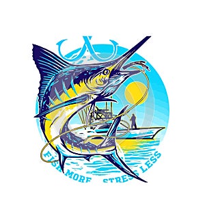 Vector illustration of fishing marlin