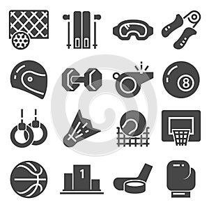 Vector illustration Fitness and Sport icons on white background