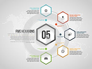 Five Hexagons Infographic