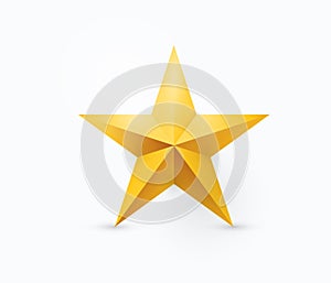 Vector illustration of five-pointed gold metal star photo