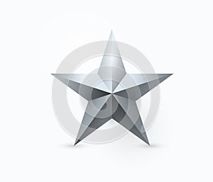 Vector illustration of five-pointed metal star design photo