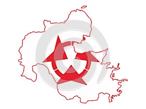 Flag Map of Oita Prefecture