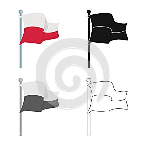 Vector illustration of flag and polish icon. Set of flag and international stock vector illustration.