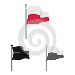 Vector illustration of flag and polish symbol. Collection of flag and international stock symbol for web.