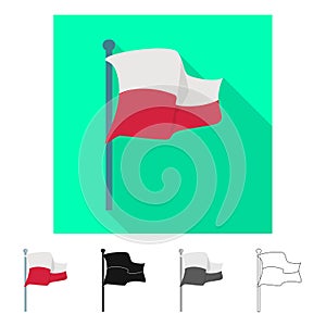 Vector illustration of flag and polish symbol. Collection of flag and international stock symbol for web.