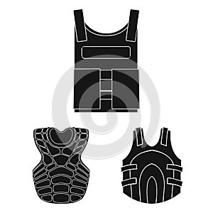 Vector illustration of flak and jacket sign. Set of flak and body stock vector illustration.