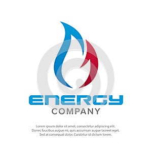Vector illustration of a flame logo. Suitable for the logo and branding of an oil and gas company that produces energy for life.