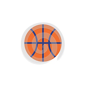 Vector Illustration. Flat basketball icon