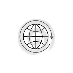 Global, internet, world icon. Vector illustration, flat design