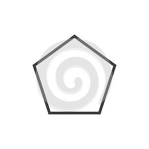 Polygon, pentagon shape icon. Vector illustration, flat design photo