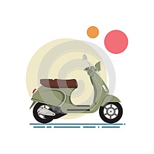Vector illustration of a flat design of the scooter.
