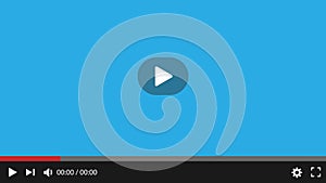 Video player interface. Vector illustration, flat design
